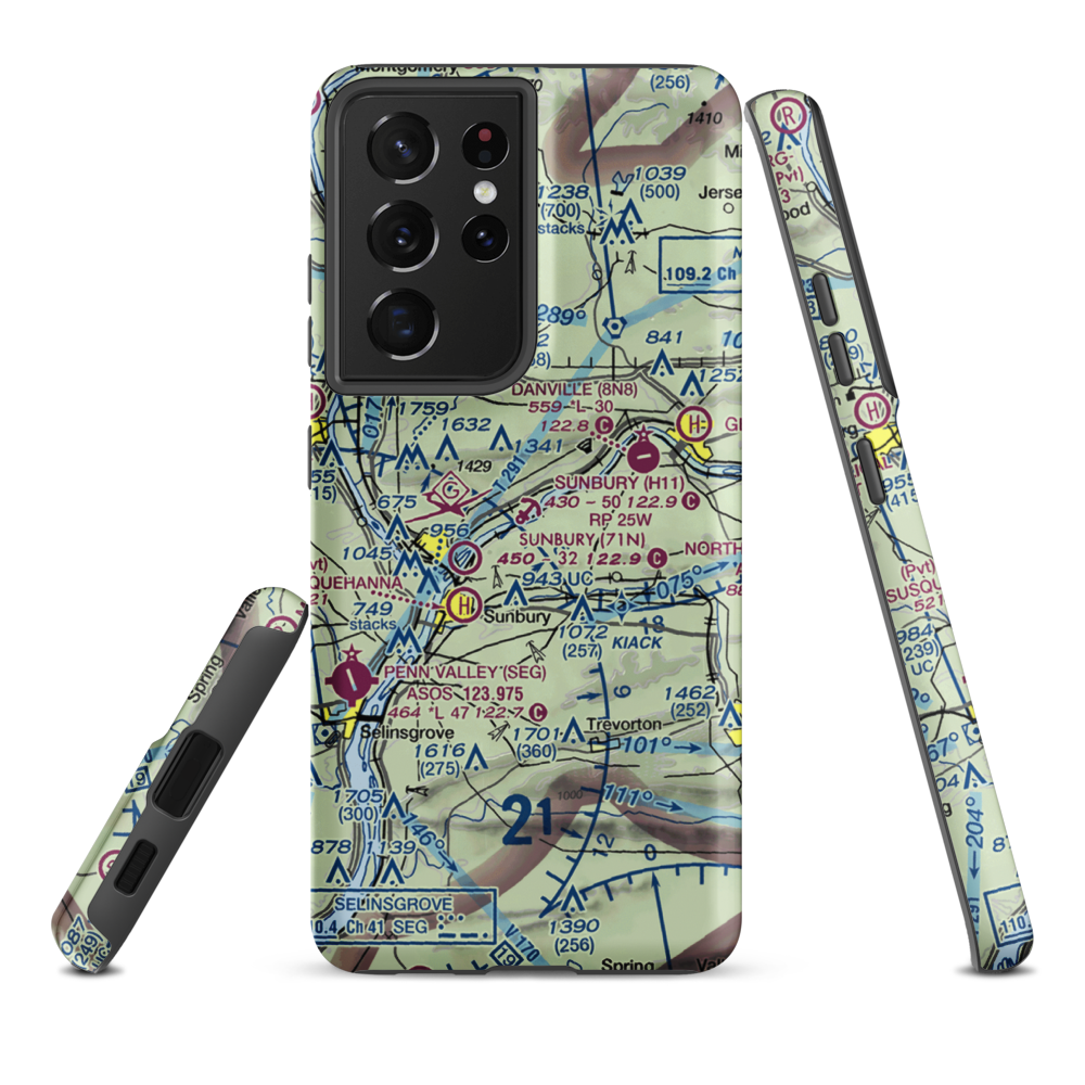 Sunbury Seaplane Base (H11) VFR Sectional Samsung Phone Case Samsung Galaxy S21 Ultra model shown
