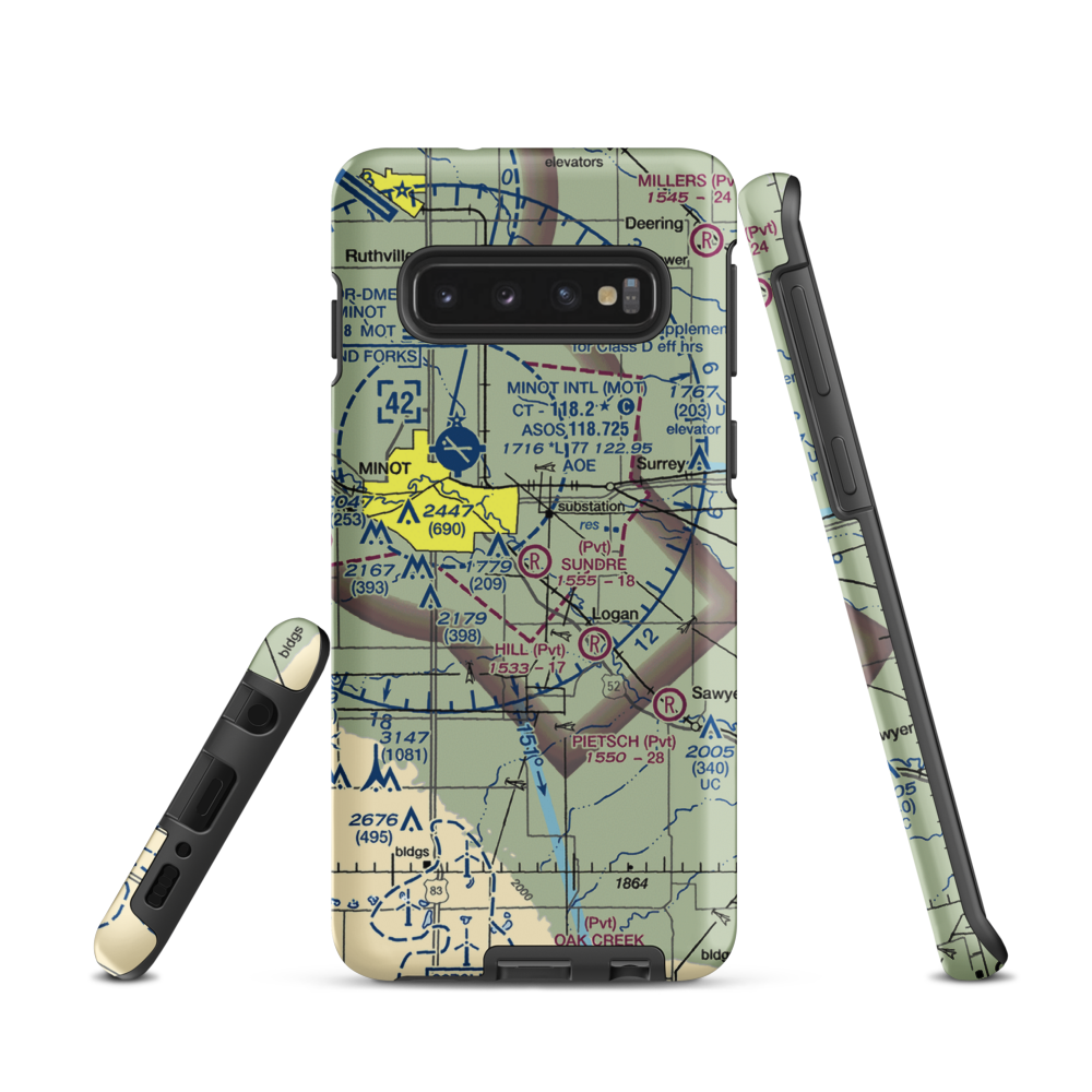 Sundre Airport (ND36) VFR Sectional Samsung Phone Case Samsung Galaxy S10 model shown