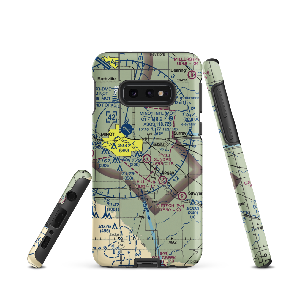 Sundre Airport (ND36) VFR Sectional Samsung Phone Case Samsung Galaxy S10 Plus model shown
