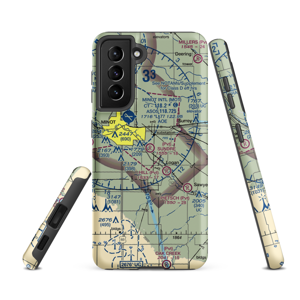 Sundre Airport (ND36) VFR Sectional Samsung Phone Case Samsung Galaxy S21 FE model shown