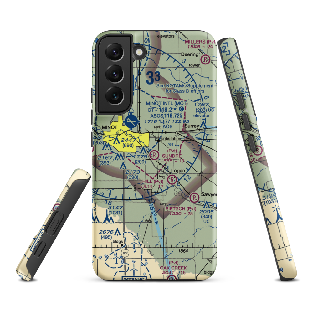 Sundre Airport (ND36) VFR Sectional Samsung Phone Case Samsung Galaxy S22 Plus model shown