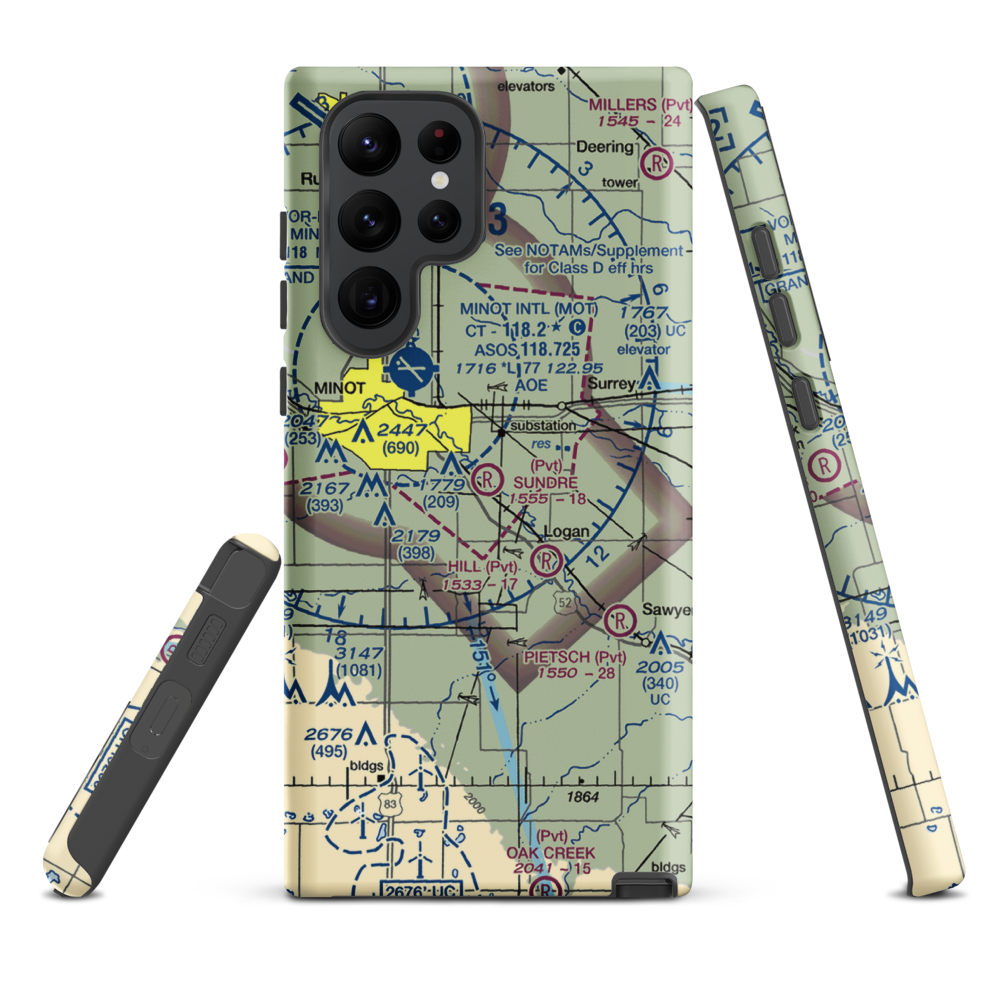 Sundre Airport (ND36) VFR Sectional Samsung Phone Case Samsung Galaxy S22 Ultra model shown