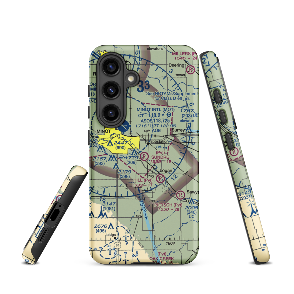 Sundre Airport (ND36) VFR Sectional Samsung Phone Case Samsung Galaxy S24 model shown