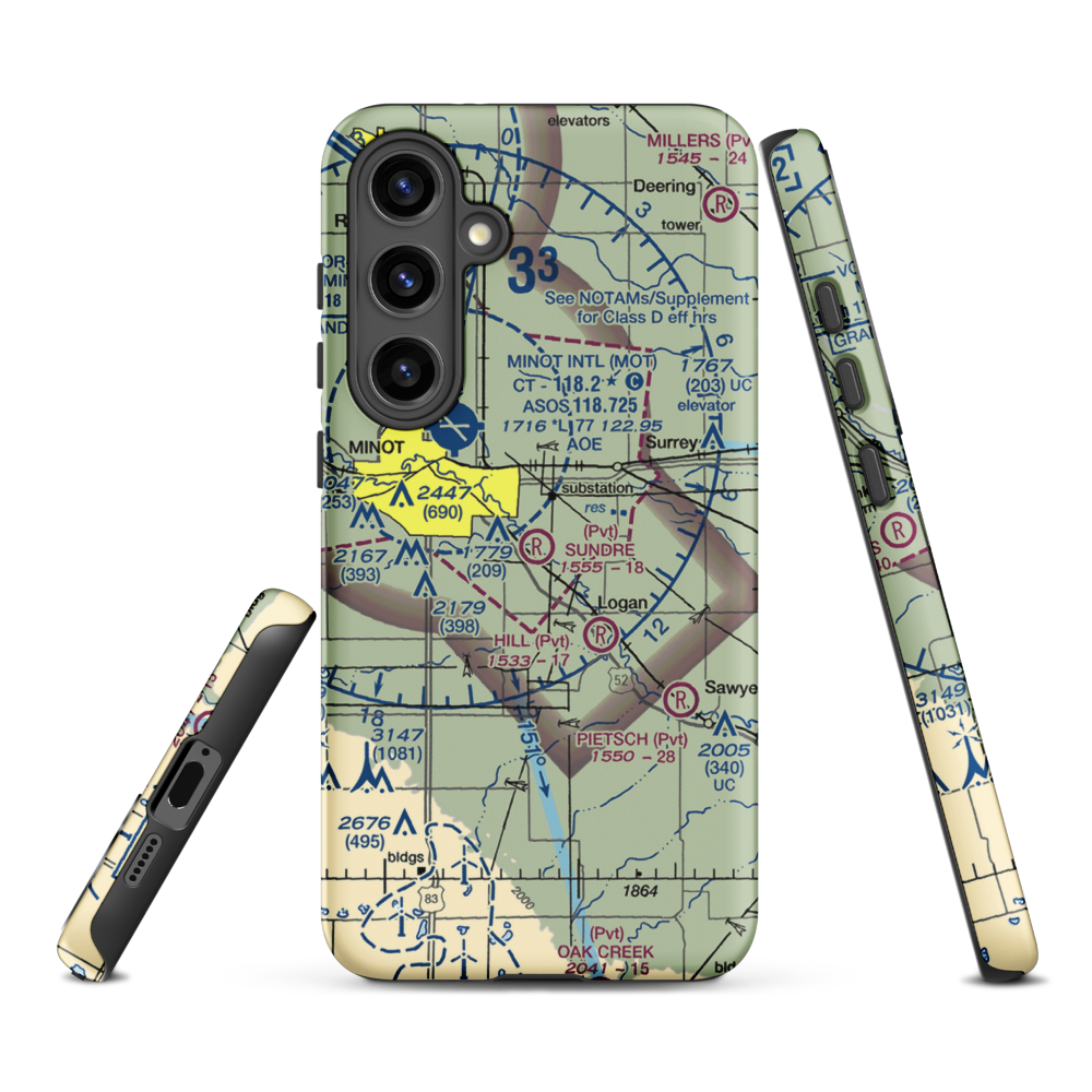 Sundre Airport (ND36) VFR Sectional Samsung Phone Case Samsung Galaxy S24 Plus model shown