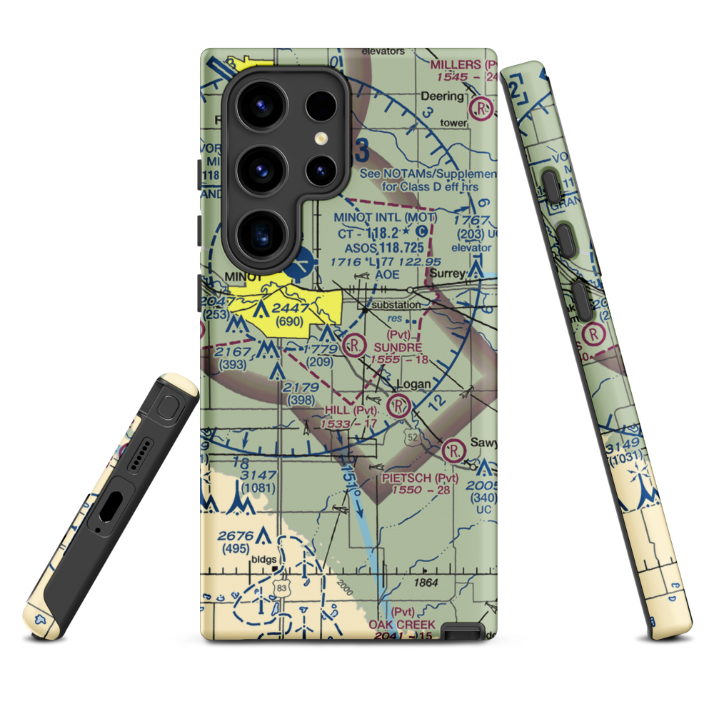 Sundre Airport (ND36) VFR Sectional Samsung Phone Case Samsung Galaxy S24 Ultra model shown