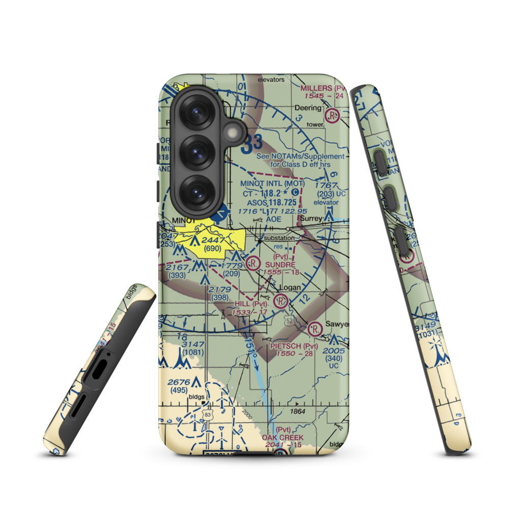 Sundre Airport (ND36) VFR Sectional Samsung Phone Case Samsung Galaxy S25 model shown