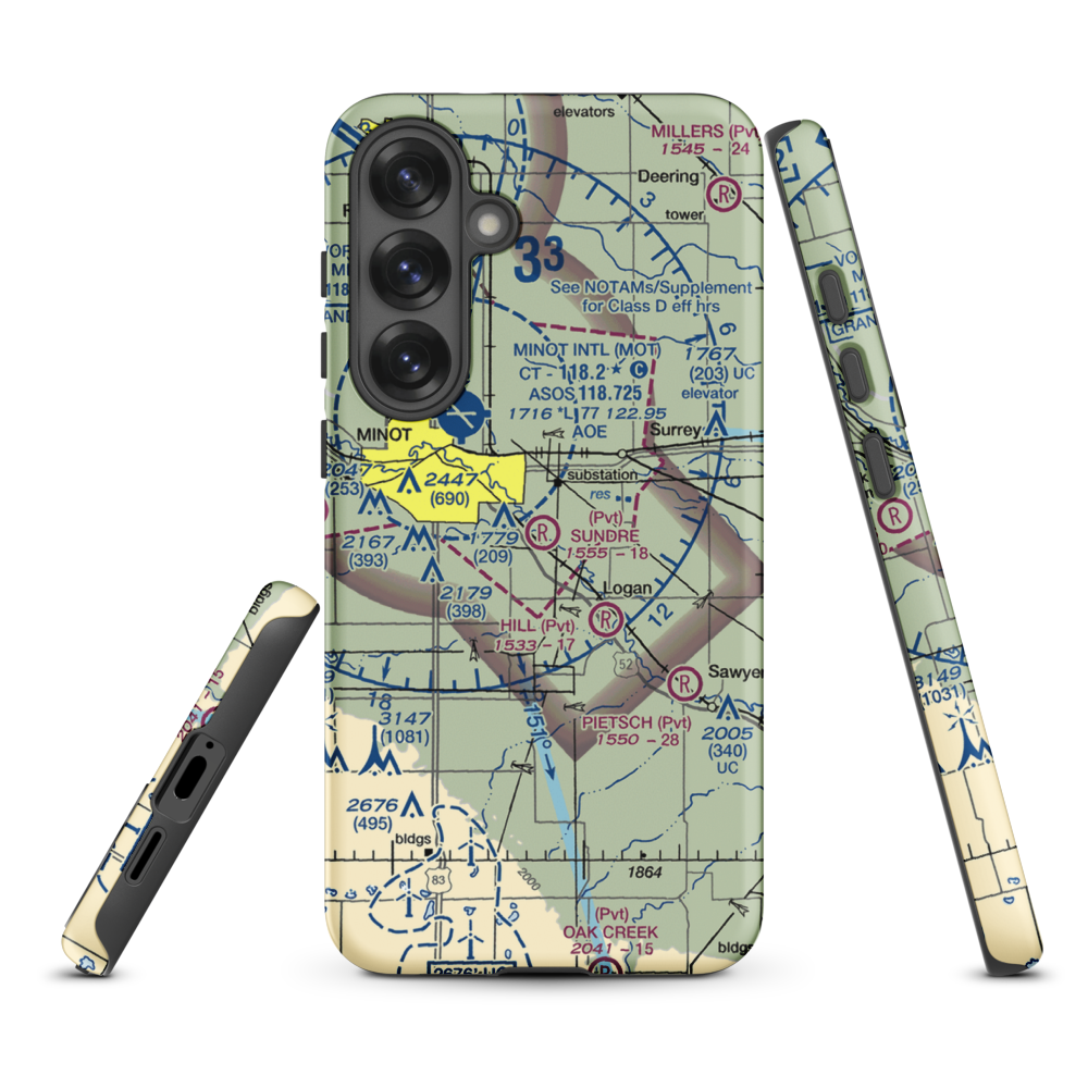 Sundre Airport (ND36) VFR Sectional Samsung Phone Case Samsung Galaxy S25 Plus model shown