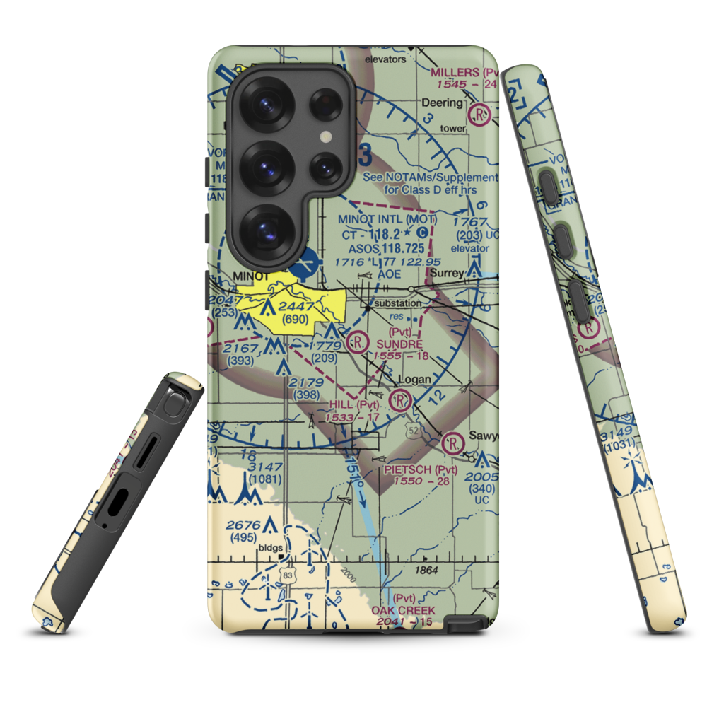 Sundre Airport (ND36) VFR Sectional Samsung Phone Case Samsung Galaxy S25 Ultra model shown