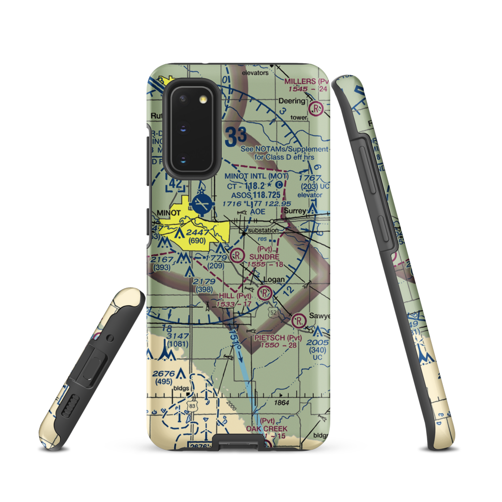Sundre Airport (ND36) VFR Sectional Samsung Phone Case Samsung Galaxy S20 model shown