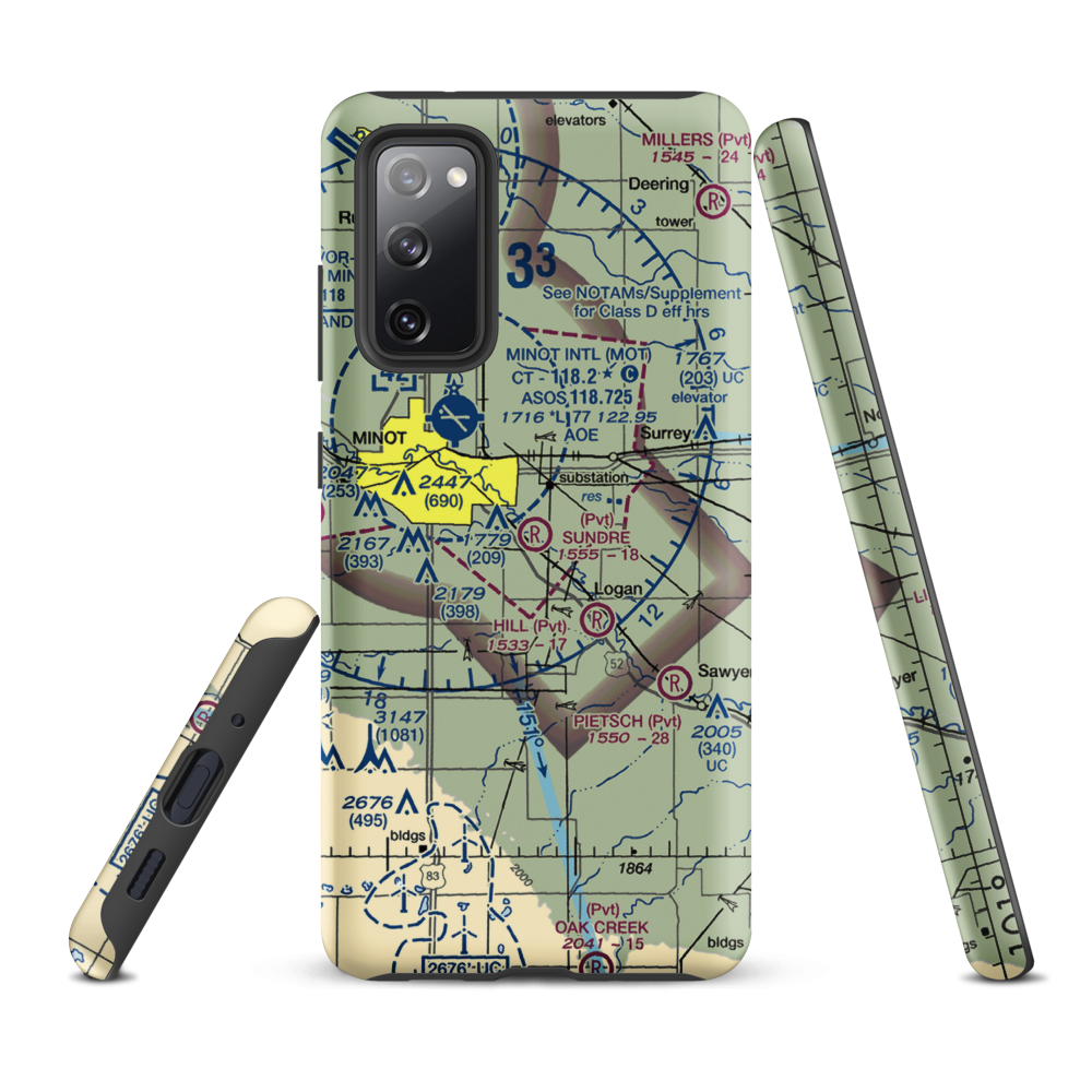 Sundre Airport (ND36) VFR Sectional Samsung Phone Case Samsung Galaxy S20 FE model shown