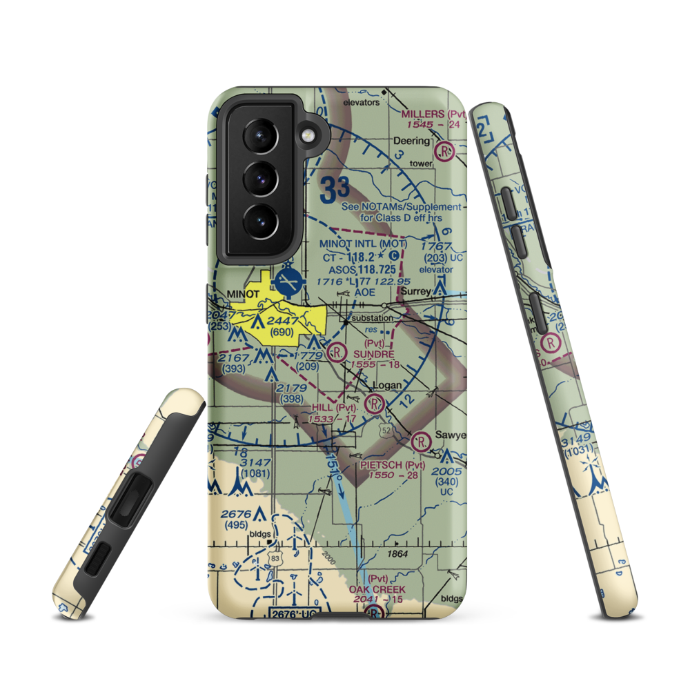 Sundre Airport (ND36) VFR Sectional Samsung Phone Case Samsung Galaxy S21 model shown