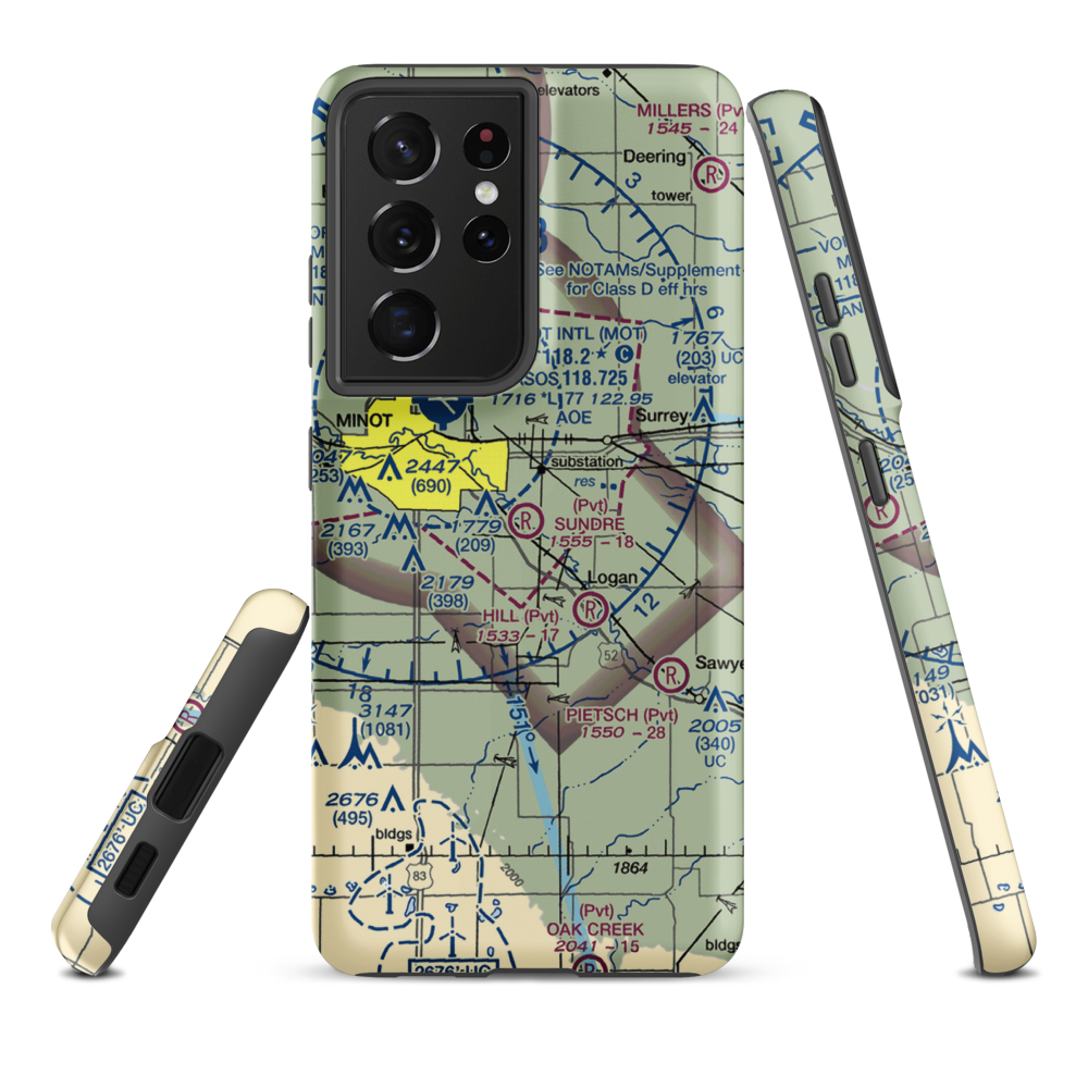 Sundre Airport (ND36) VFR Sectional Samsung Phone Case Samsung Galaxy S21 Ultra model shown