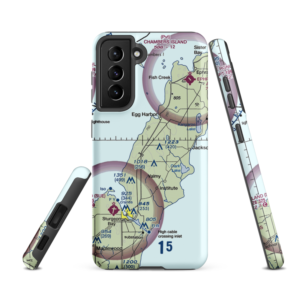 Sunny Slope Runway Airport (WN28) VFR Sectional Samsung Phone Case Samsung Galaxy S21 FE model shown