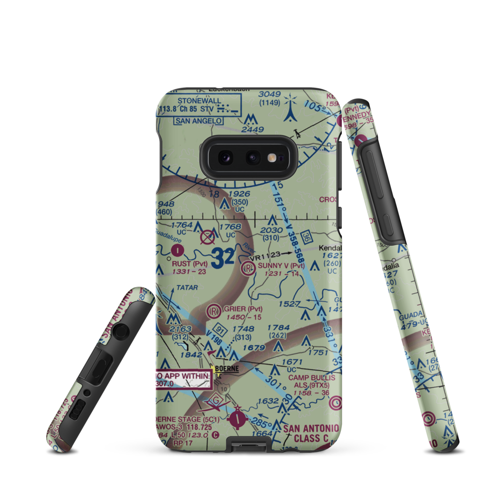 Sunny V Ranch Airport (7TS3) VFR Sectional Samsung Phone Case Samsung Galaxy S10e model shown