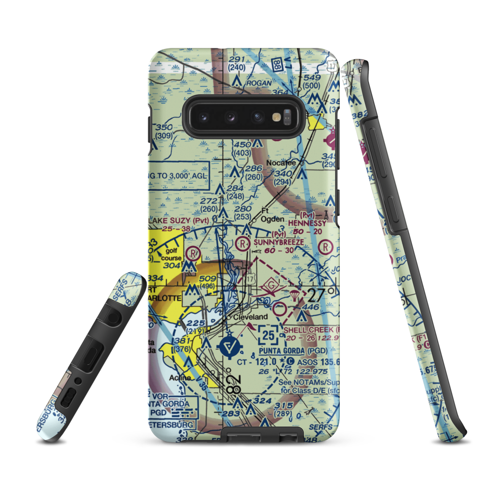 Sunnybreeze Airport (09FL) VFR Sectional Samsung Phone Case Samsung Galaxy S10 Plus model shown