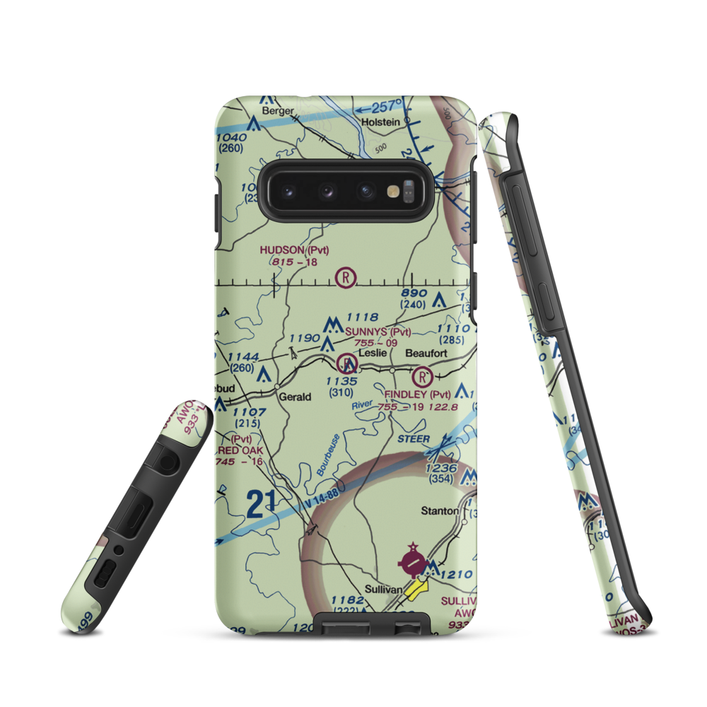 Sunnys Field Airport (72MO) VFR Sectional Samsung Phone Case Samsung Galaxy S10 model shown