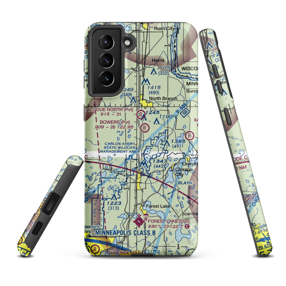Sunrise Airport (MY78) VFR Sectional Samsung Phone Case Samsung Galaxy S21 Plus model shown