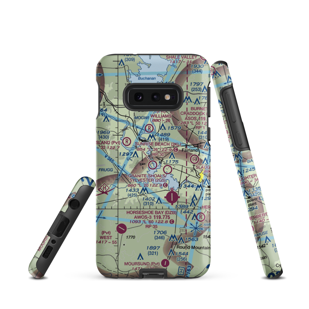 Sunrise Beach Airport (2KL) VFR Sectional Samsung Phone Case Samsung Galaxy S10e model shown