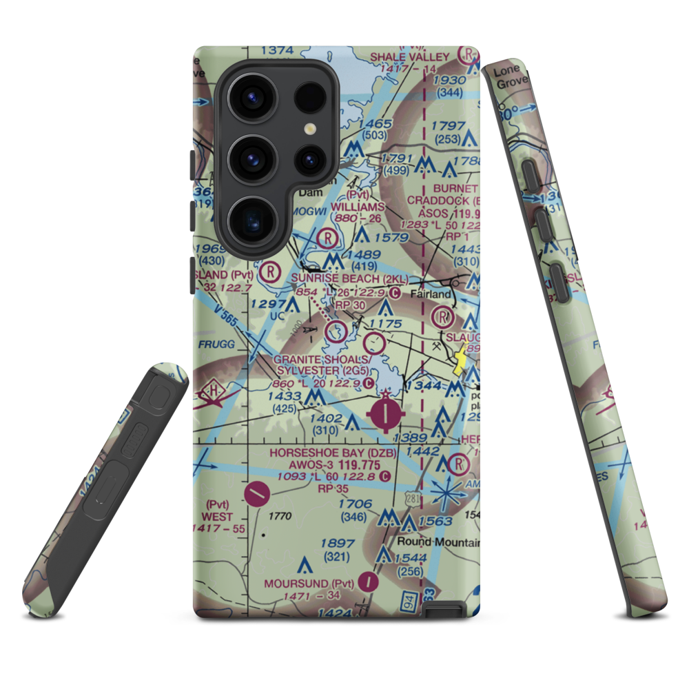 Sunrise Beach Airport (2KL) VFR Sectional Samsung Phone Case Samsung Galaxy S23 Ultra model shown