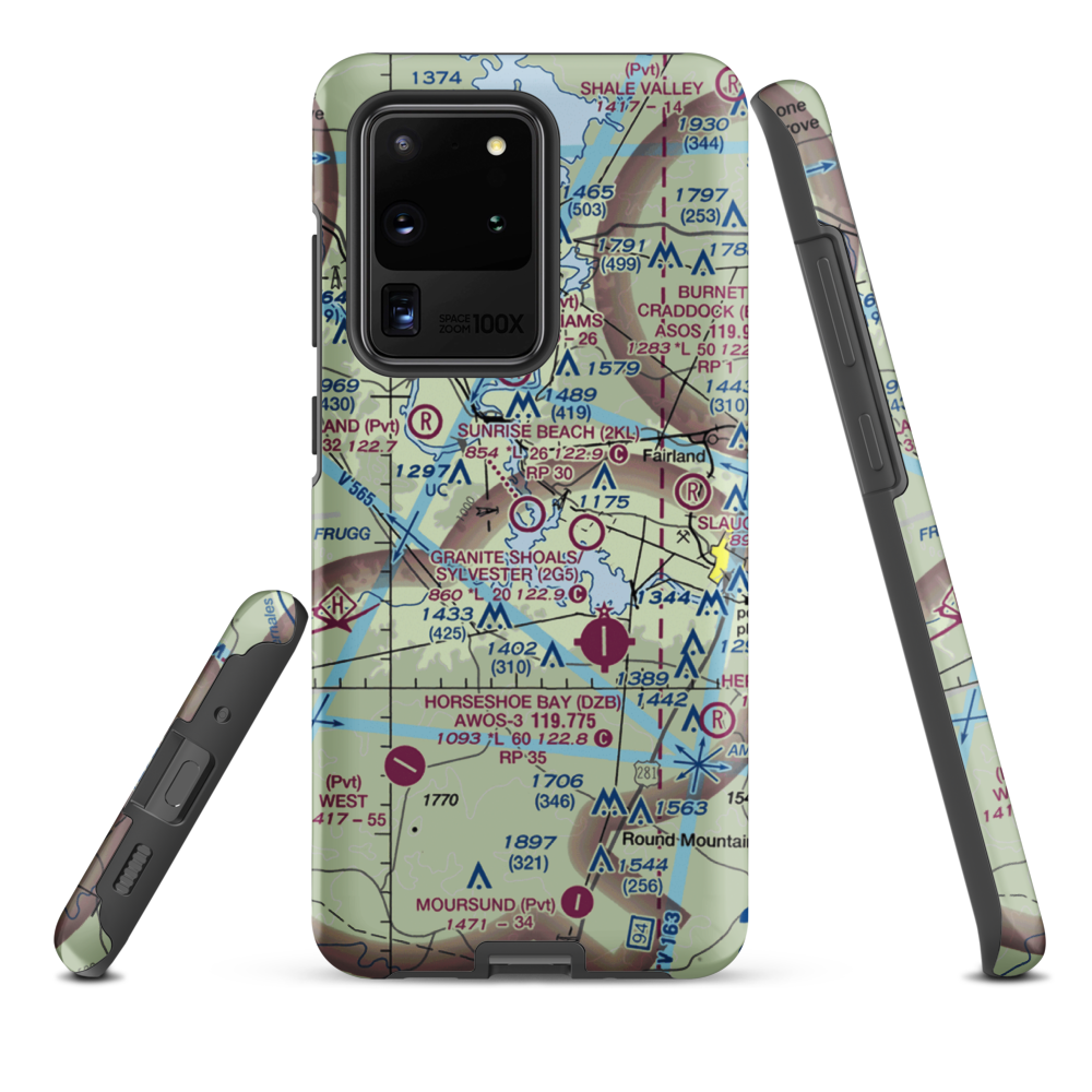 Sunrise Beach Airport (2KL) VFR Sectional Samsung Phone Case Samsung Galaxy S20 Ultra model shown