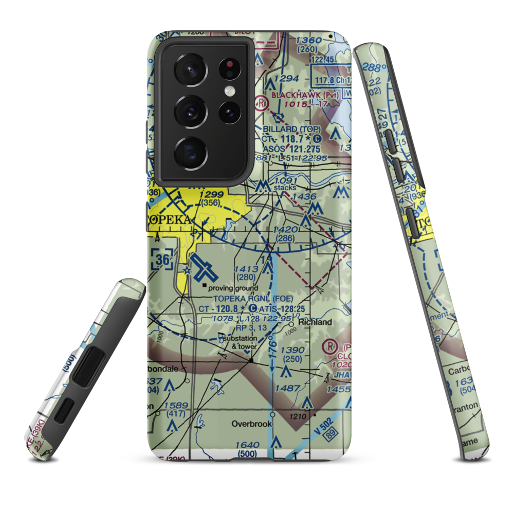 Sunset Strip Airpark (90KS) VFR Sectional Samsung Phone Case Samsung Galaxy S21 Ultra model shown