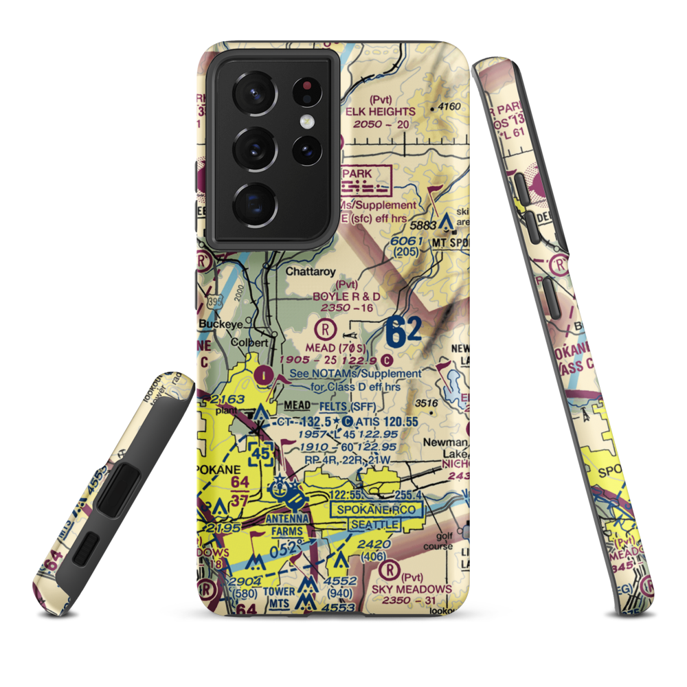 Sunshine Acres Airport (WA21) VFR Sectional Samsung Phone Case Samsung Galaxy S21 Ultra model shown