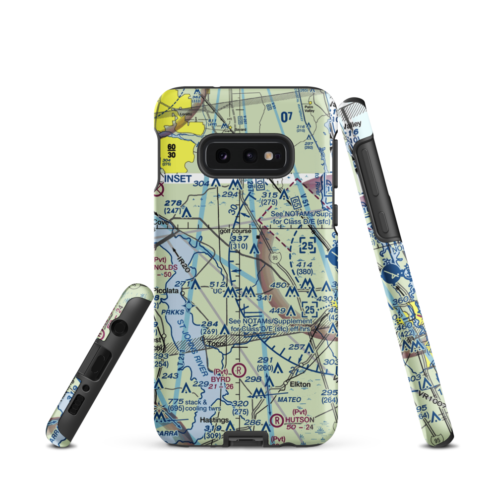 Sunshine Farms Airport (14FD) VFR Sectional Samsung Phone Case Samsung Galaxy S10e model shown