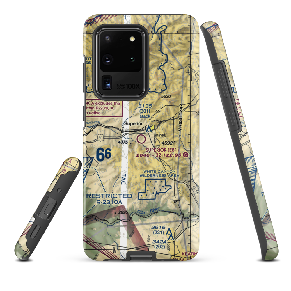 Superior Municipal Airport (E81) VFR Sectional Samsung Phone Case Samsung Galaxy S20 Ultra model shown
