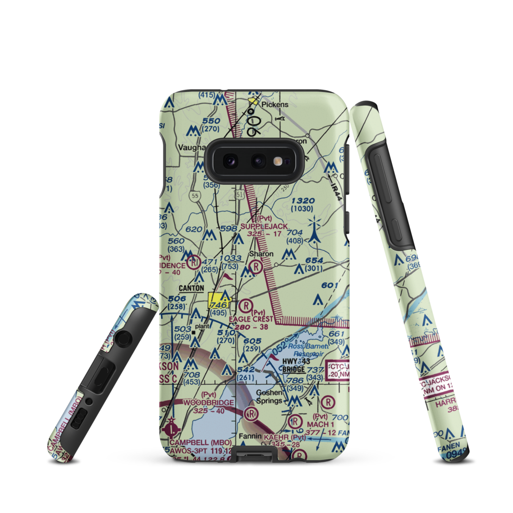 Supplejack Airport (MS36) VFR Sectional Samsung Phone Case Samsung Galaxy S10 Plus model shown