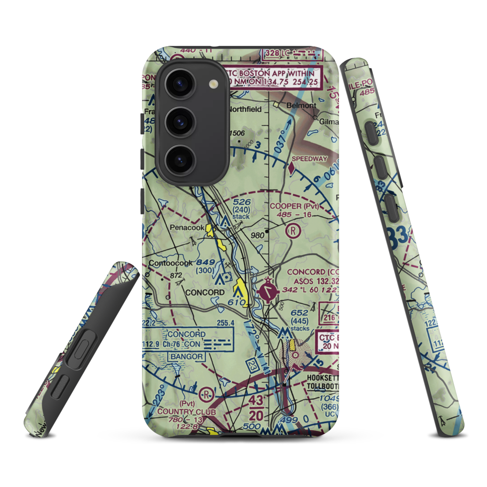 Surette Heliport (70NH) VFR Sectional Samsung Phone Case Samsung Galaxy S23 Plus model shown