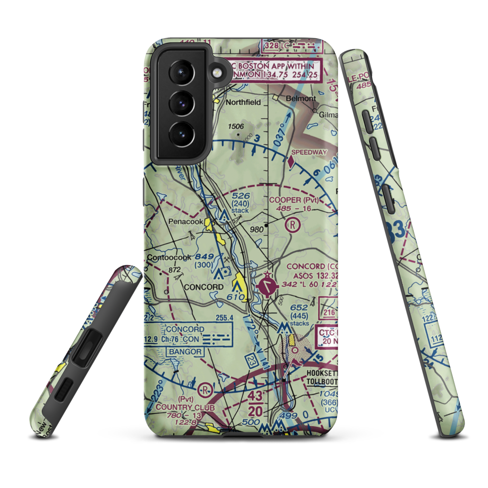 Surette Heliport (70NH) VFR Sectional Samsung Phone Case Samsung Galaxy S21 FE model shown