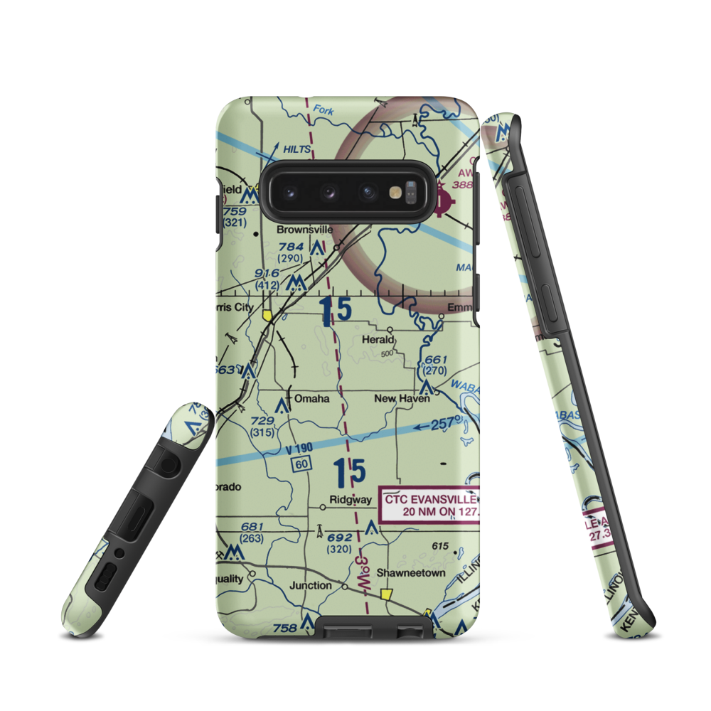 Sutton Airport (2IL5) VFR Sectional Samsung Phone Case Samsung Galaxy S10 model shown