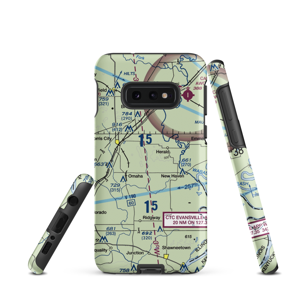 Sutton Airport (2IL5) VFR Sectional Samsung Phone Case Samsung Galaxy S10 Plus model shown