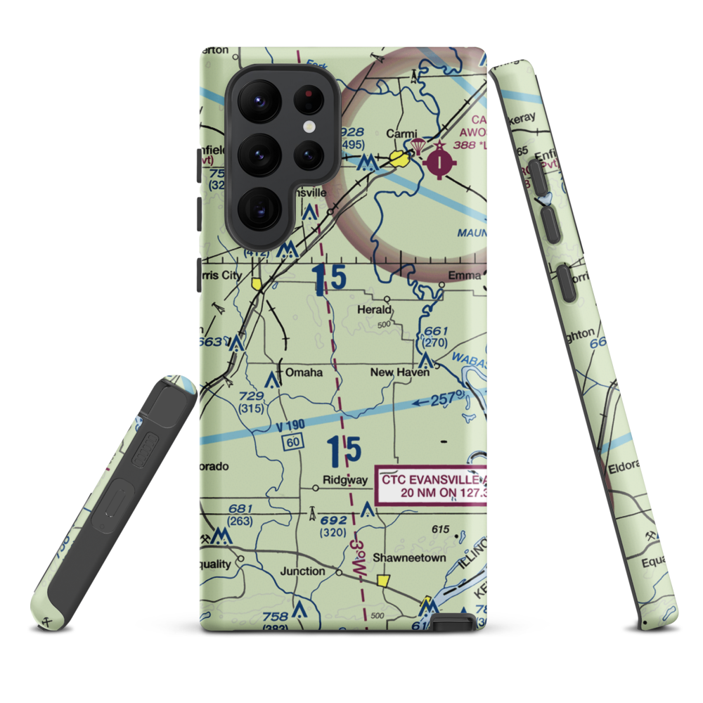 Sutton Airport (2IL5) VFR Sectional Samsung Phone Case Samsung Galaxy S22 Ultra model shown