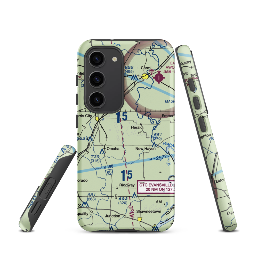 Sutton Airport (2IL5) VFR Sectional Samsung Phone Case Samsung Galaxy S23 model shown