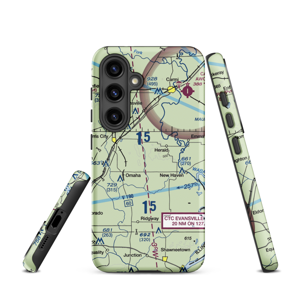 Sutton Airport (2IL5) VFR Sectional Samsung Phone Case Samsung Galaxy S24 model shown