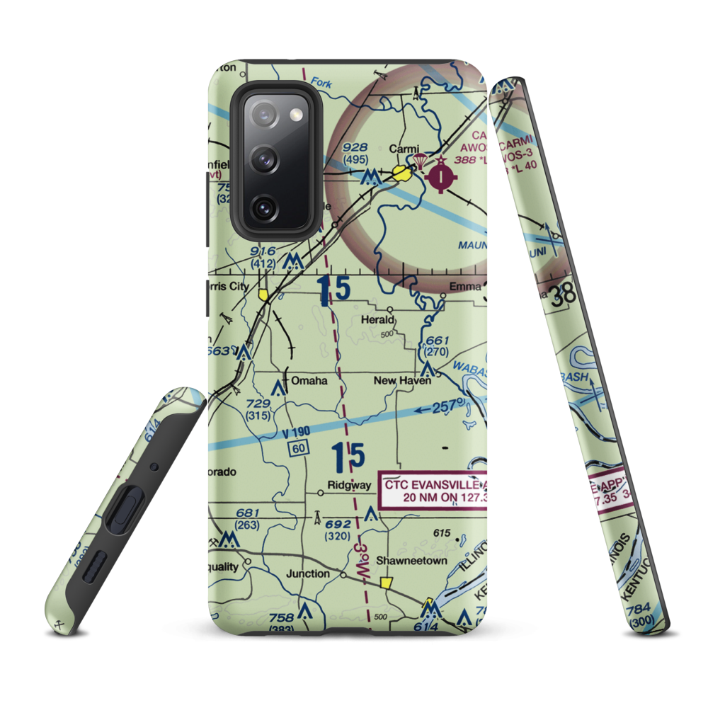 Sutton Airport (2IL5) VFR Sectional Samsung Phone Case Samsung Galaxy S20 FE model shown