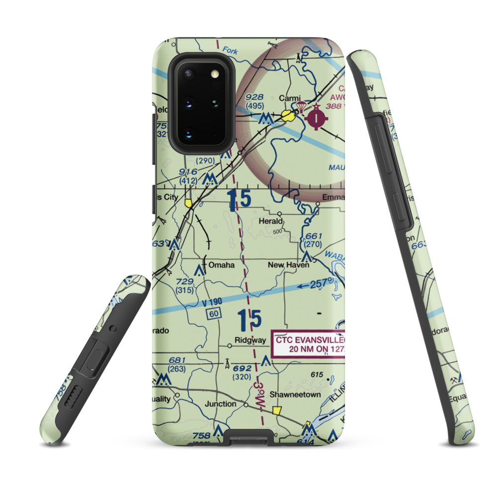 Sutton Airport (2IL5) VFR Sectional Samsung Phone Case Samsung Galaxy S20 Plus model shown