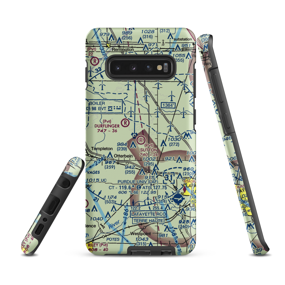 Sutton Airport (IN00) VFR Sectional Samsung Phone Case Samsung Galaxy S10 Plus model shown