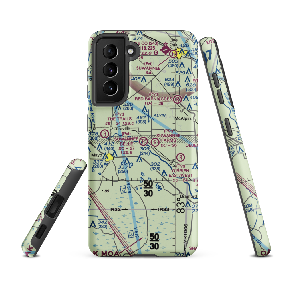 Suwannee Belle Airport (9FL0) VFR Sectional Samsung Phone Case Samsung Galaxy S21 Ultra model shown
