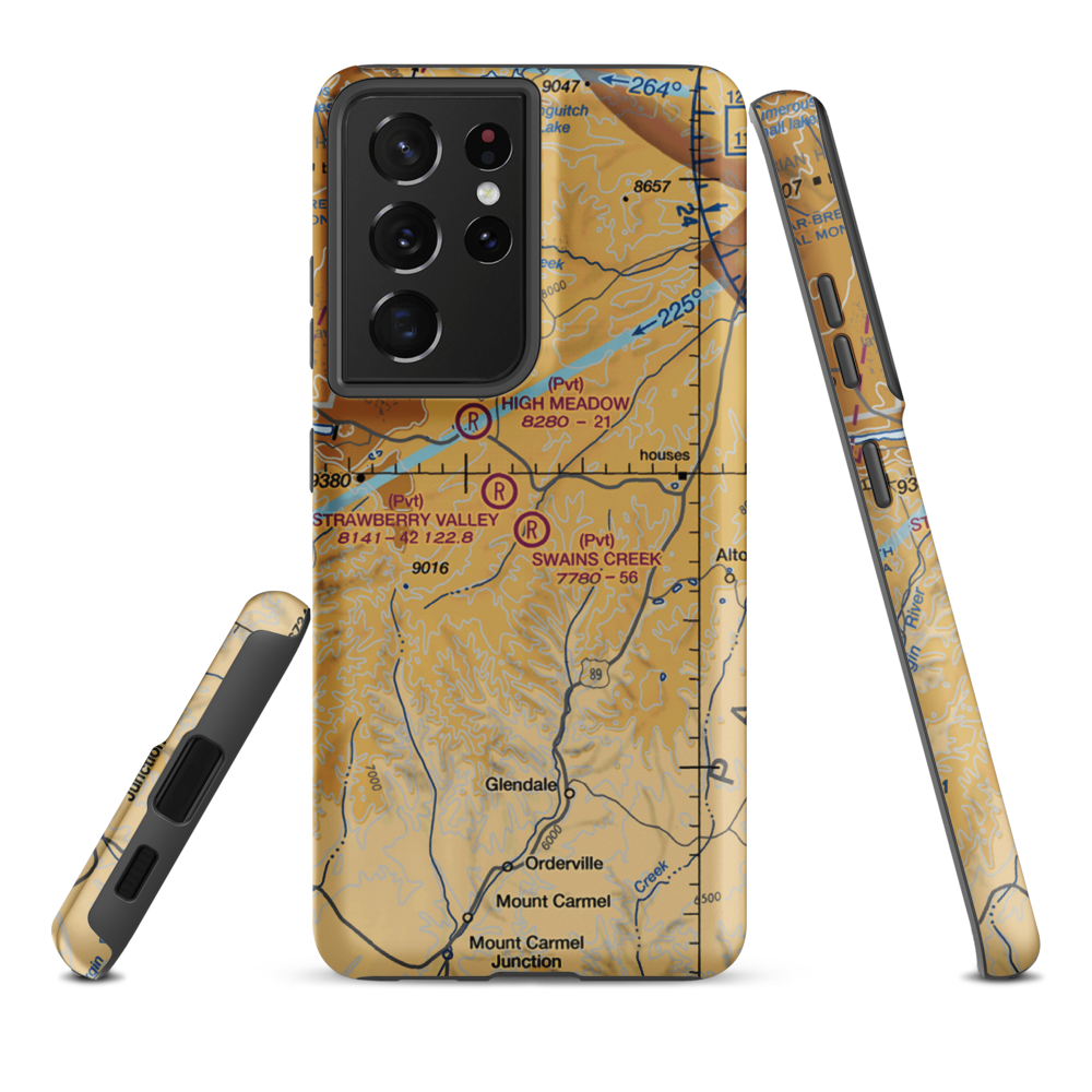 Swains Creek Airport (UT00) VFR Sectional Samsung Phone Case Samsung Galaxy S21 Plus model shown