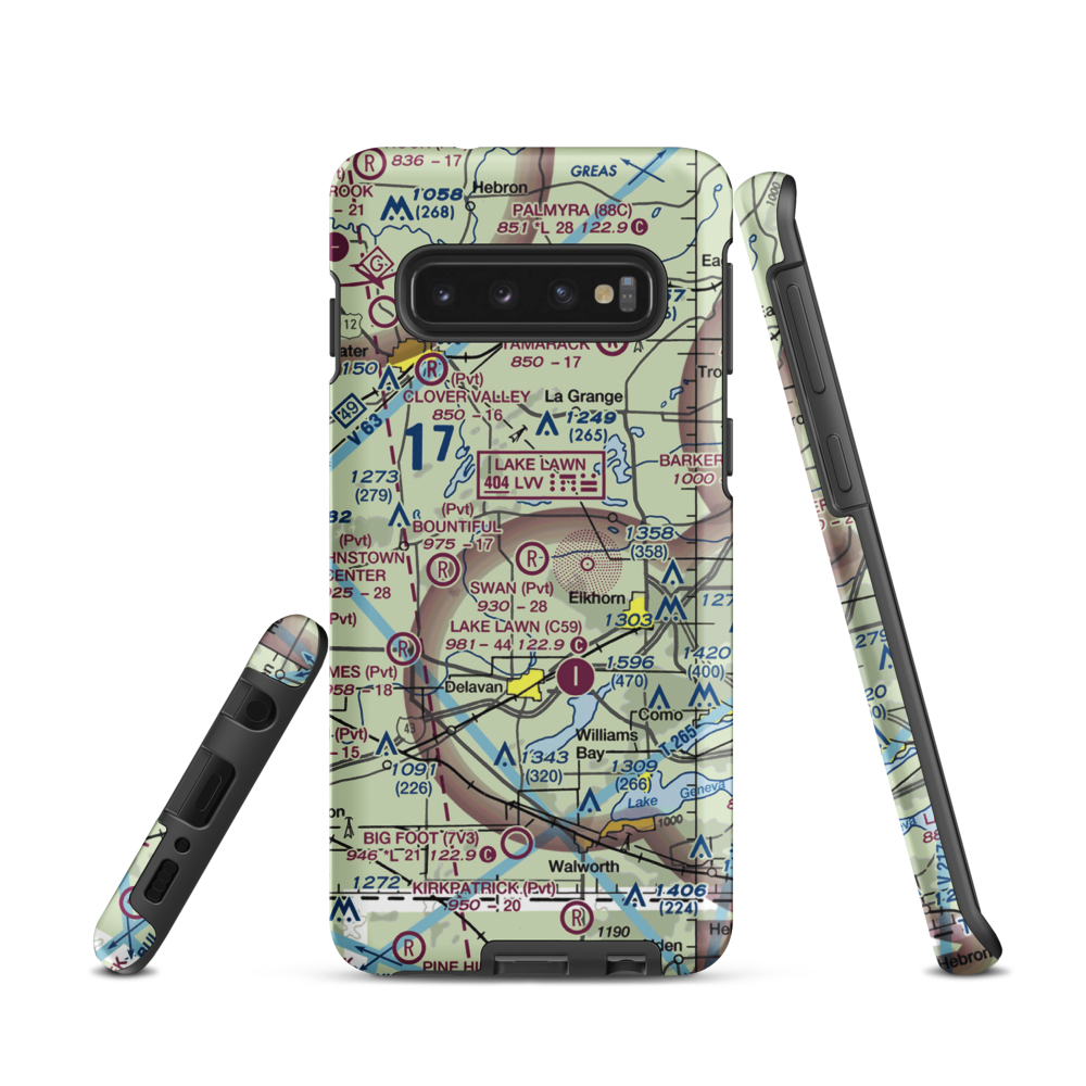 Swan Airport (WI70) VFR Sectional Samsung Phone Case Samsung Galaxy S10 model shown