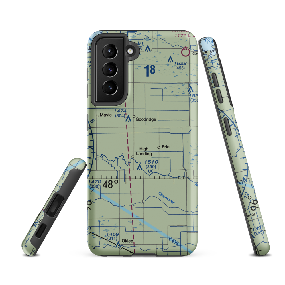 Swanson Private Airport (MY17) VFR Sectional Samsung Phone Case Samsung Galaxy S21 Ultra model shown