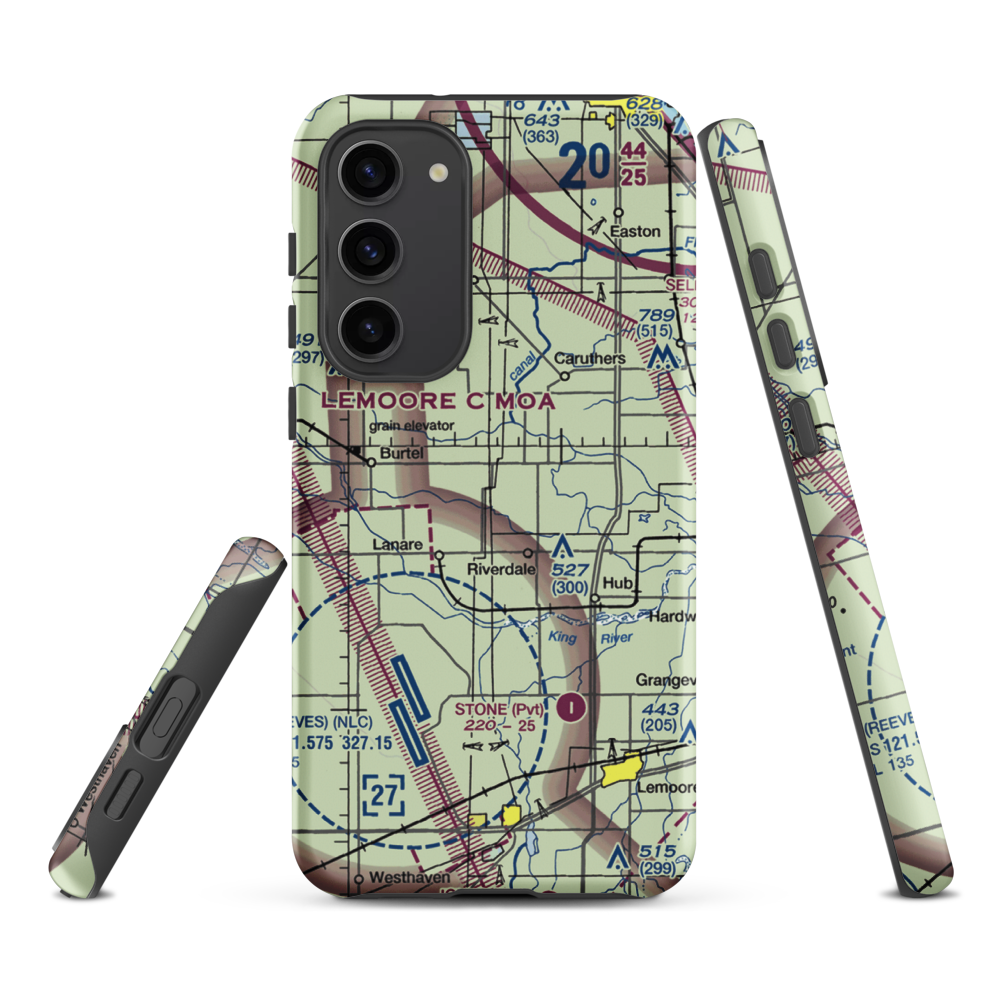 Swanson Ranch Nr 2 Airport (89CA) VFR Sectional Samsung Phone Case Samsung Galaxy S23 Plus model shown