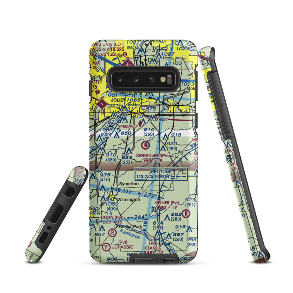 Sweedler Airport (3IL2) VFR Sectional Samsung Phone Case Samsung Galaxy S10 model shown