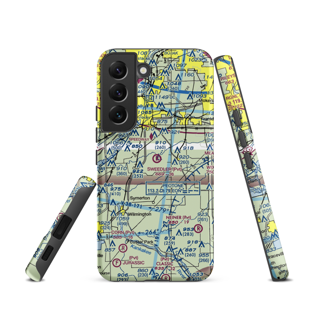 Sweedler Airport (3IL2) VFR Sectional Samsung Phone Case Samsung Galaxy S22 model shown