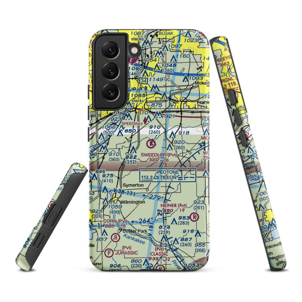 Sweedler Airport (3IL2) VFR Sectional Samsung Phone Case Samsung Galaxy S22 Plus model shown
