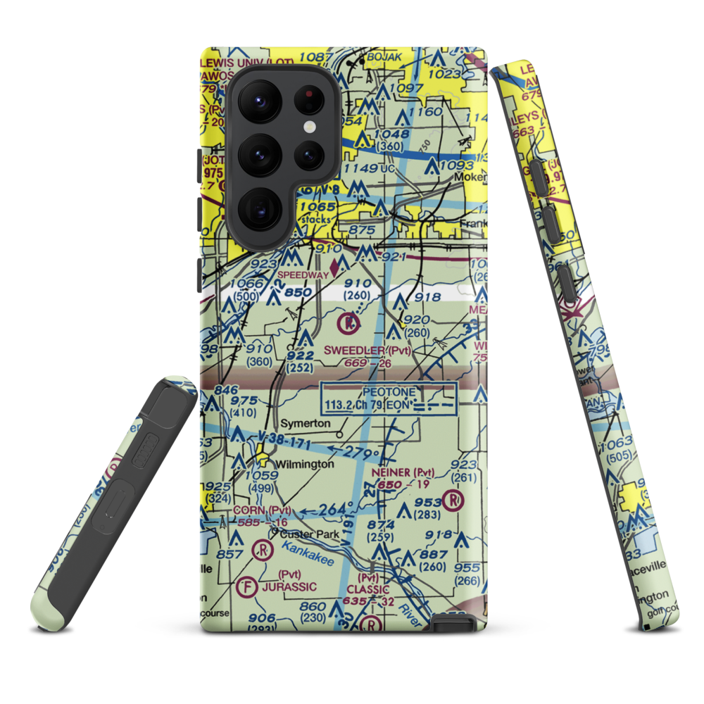 Sweedler Airport (3IL2) VFR Sectional Samsung Phone Case Samsung Galaxy S22 Ultra model shown
