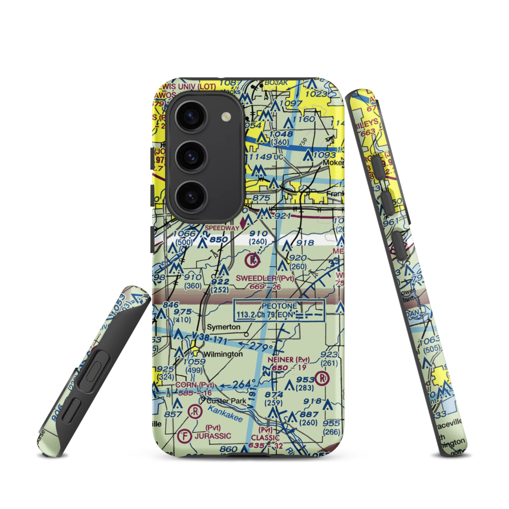 Sweedler Airport (3IL2) VFR Sectional Samsung Phone Case Samsung Galaxy S23 model shown