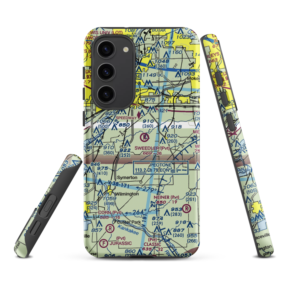Sweedler Airport (3IL2) VFR Sectional Samsung Phone Case Samsung Galaxy S23 Plus model shown